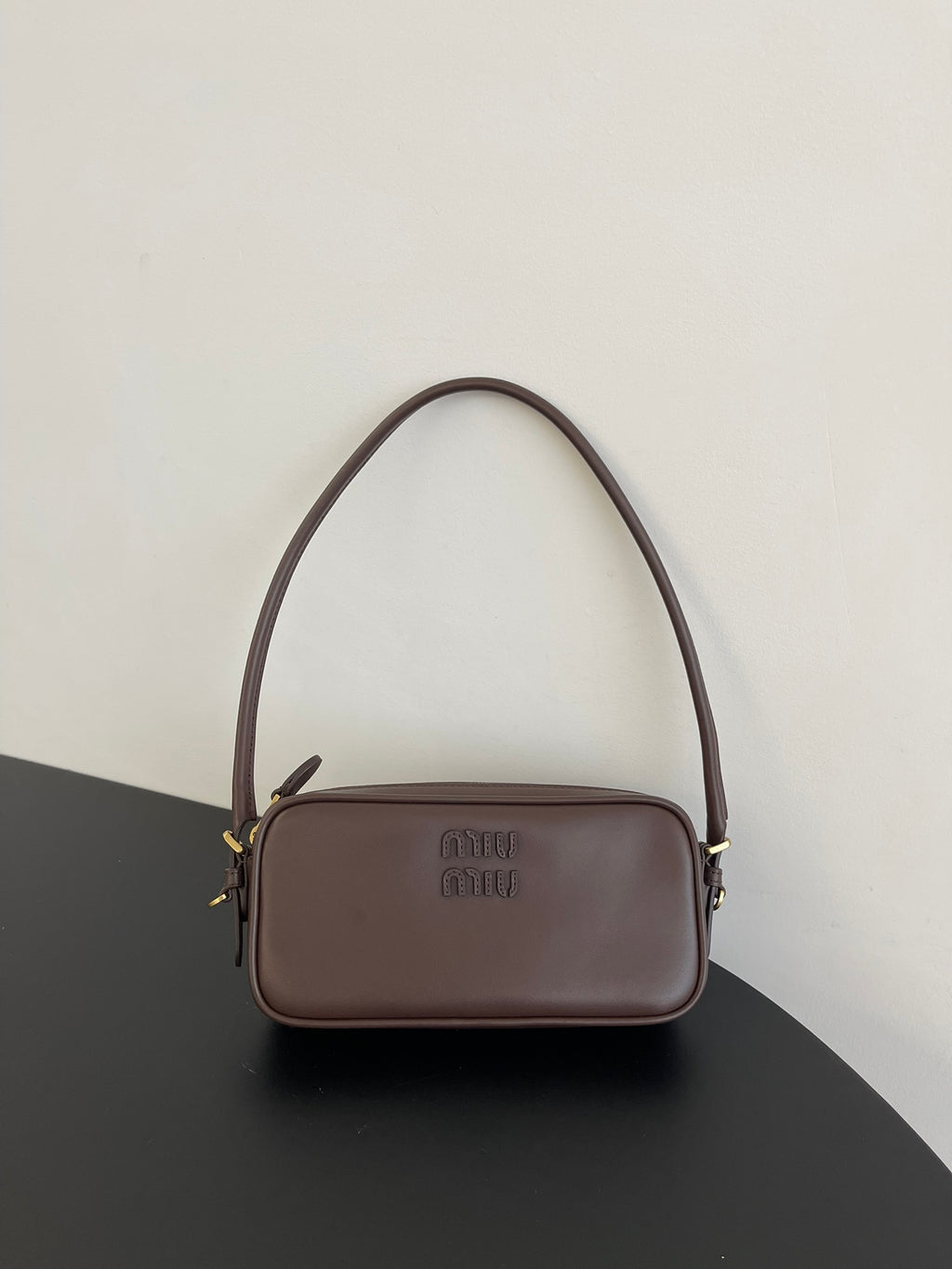 Miu Miu Leather Mini Shoulder Bag – Dark Brown