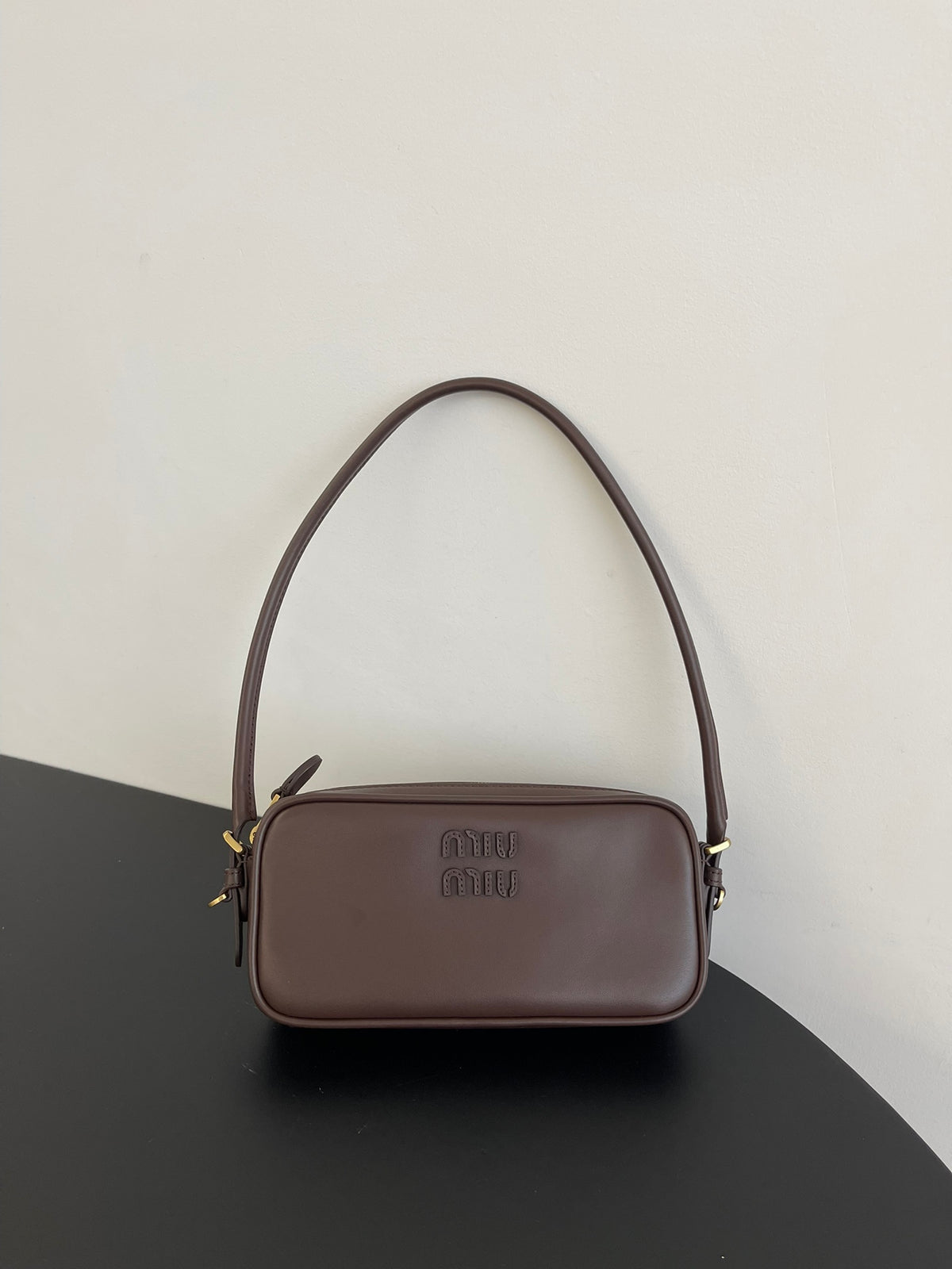 Miu Miu Leather Mini Shoulder Bag – Dark Brown