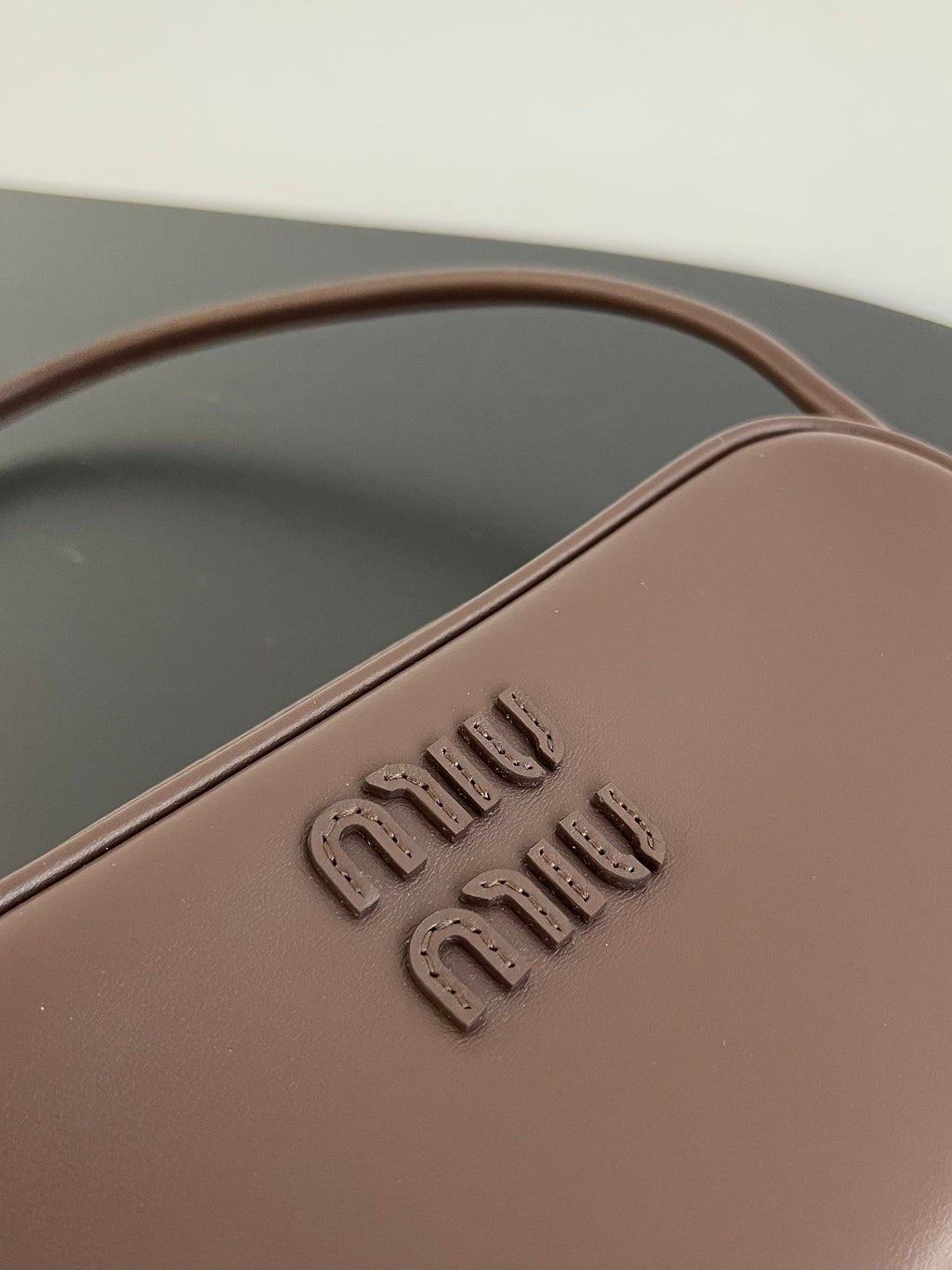 Miu Miu Leather Mini Shoulder Bag – Dark Brown