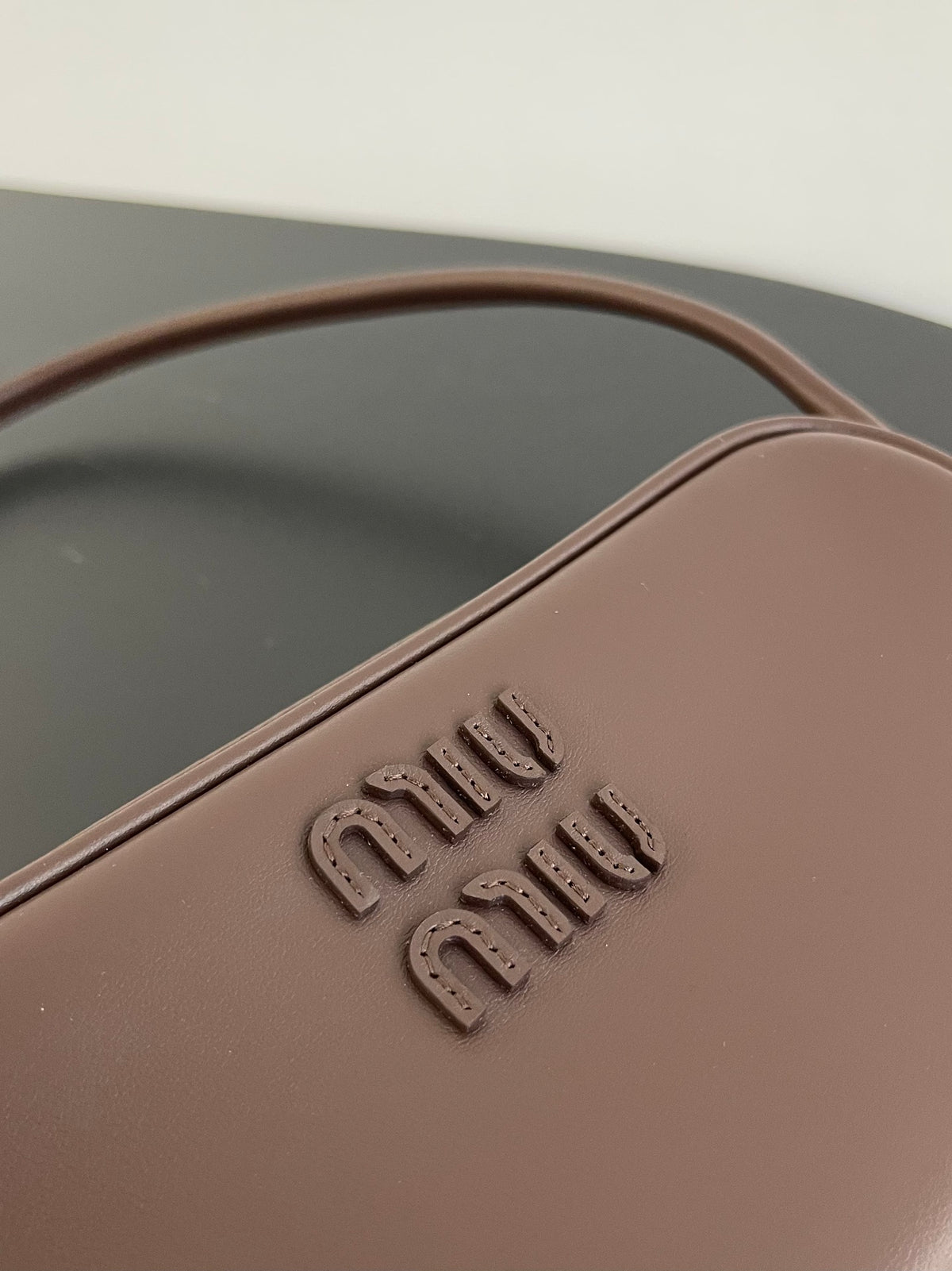 Miu Miu Leather Mini Shoulder Bag – Dark Brown