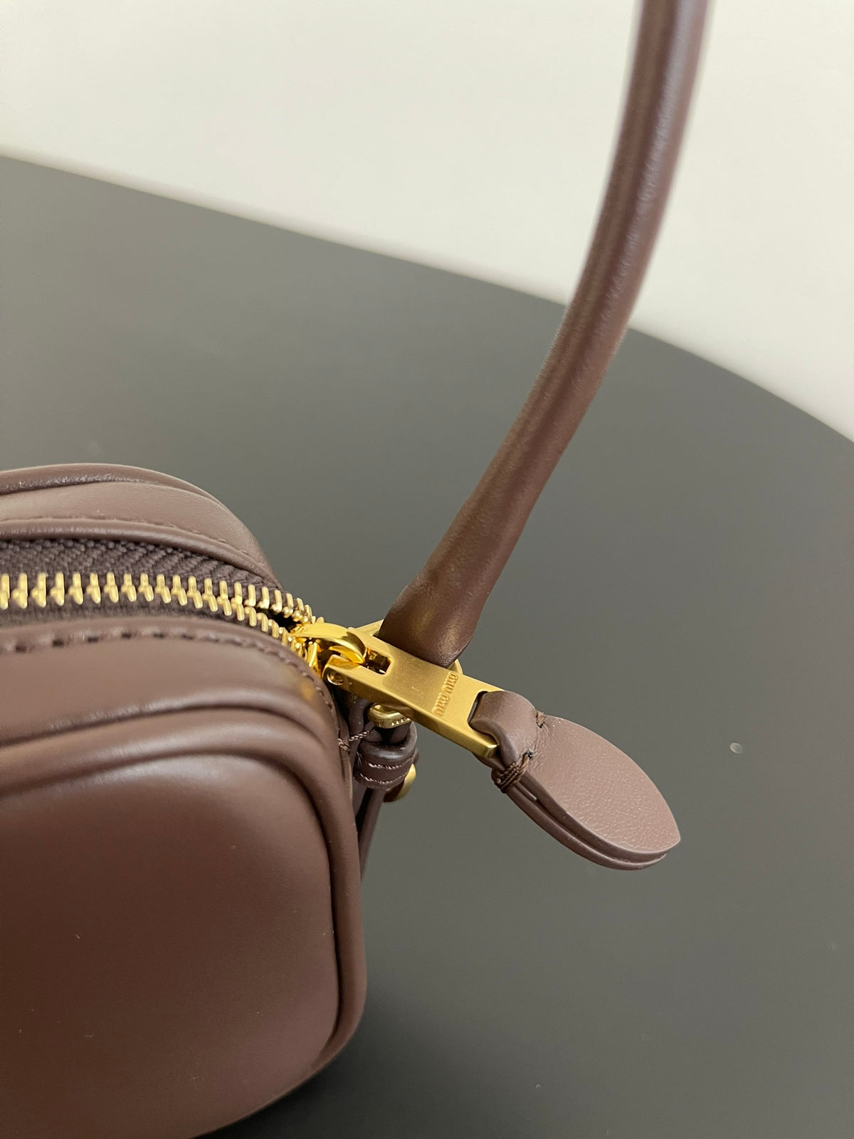 Miu Miu Leather Mini Shoulder Bag – Dark Brown