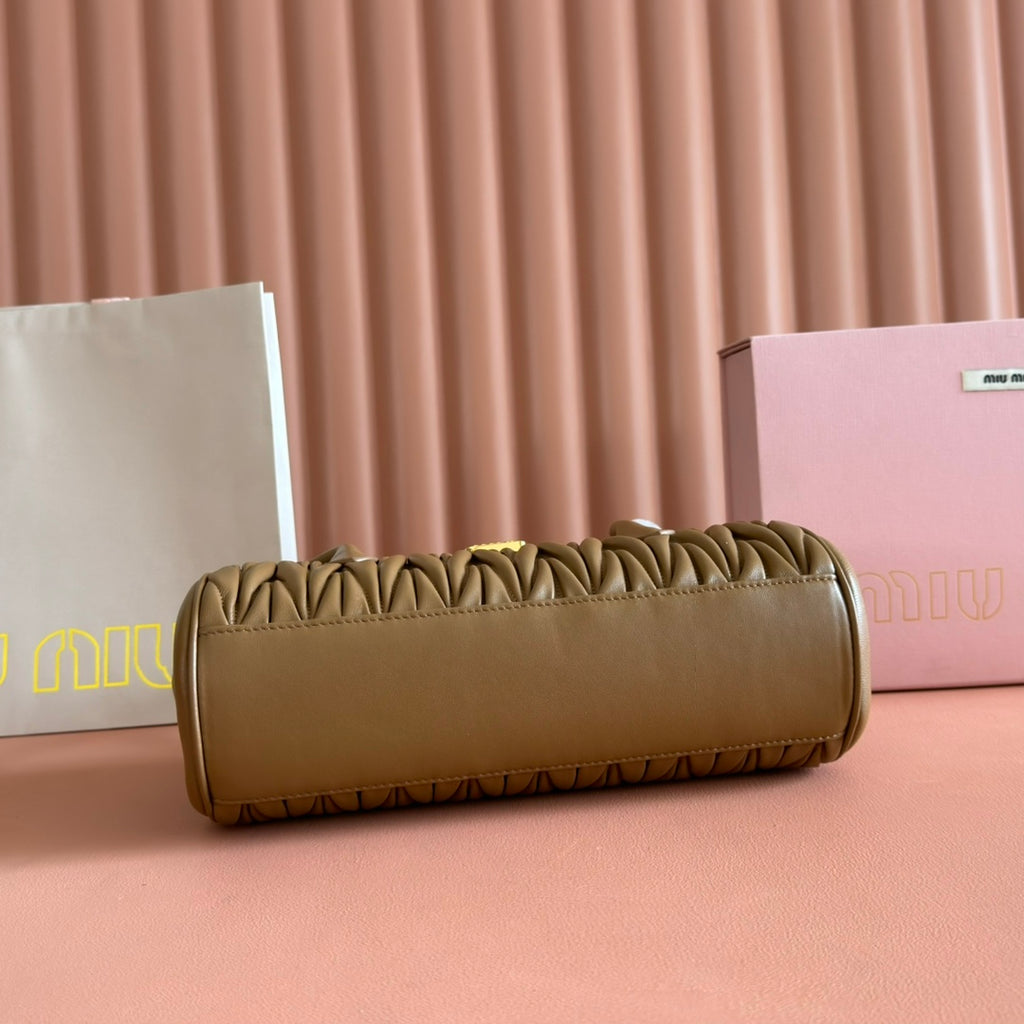 Miu Miu Arcadie Matelassé Leather Bag – Caramel