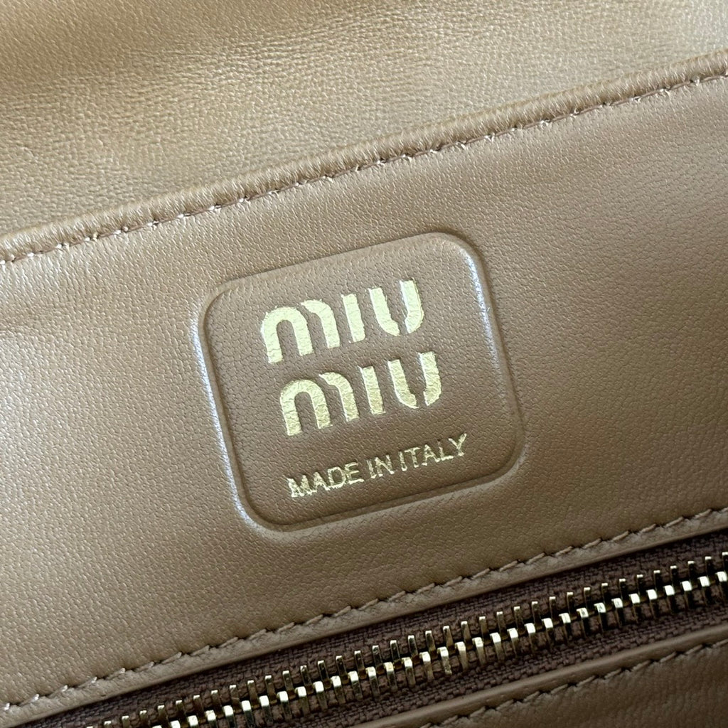 Miu Miu Arcadie Matelassé Leather Bag – Caramel