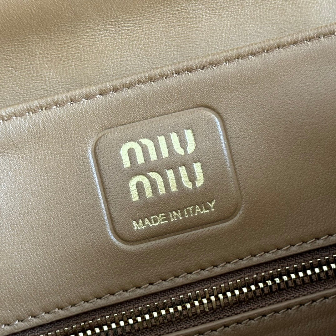 Miu Miu Arcadie Matelassé Leather Bag – Caramel