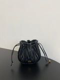 Miu Miu Matelassé Drawstring Mini Bag – Black