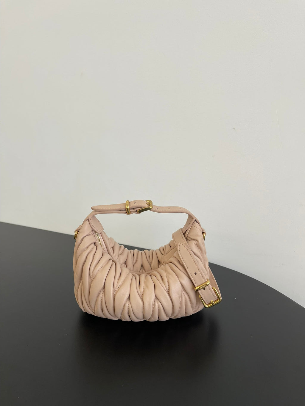 Miu Miu Wander Matelassé Hobo Bag – Light Pink