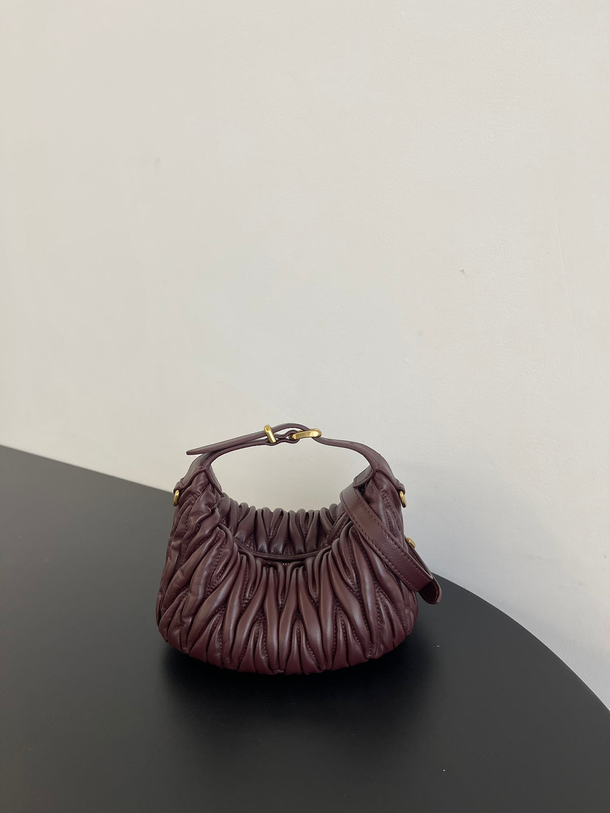 Miu Miu Wander Matelassé Hobo Bag – Burgundy