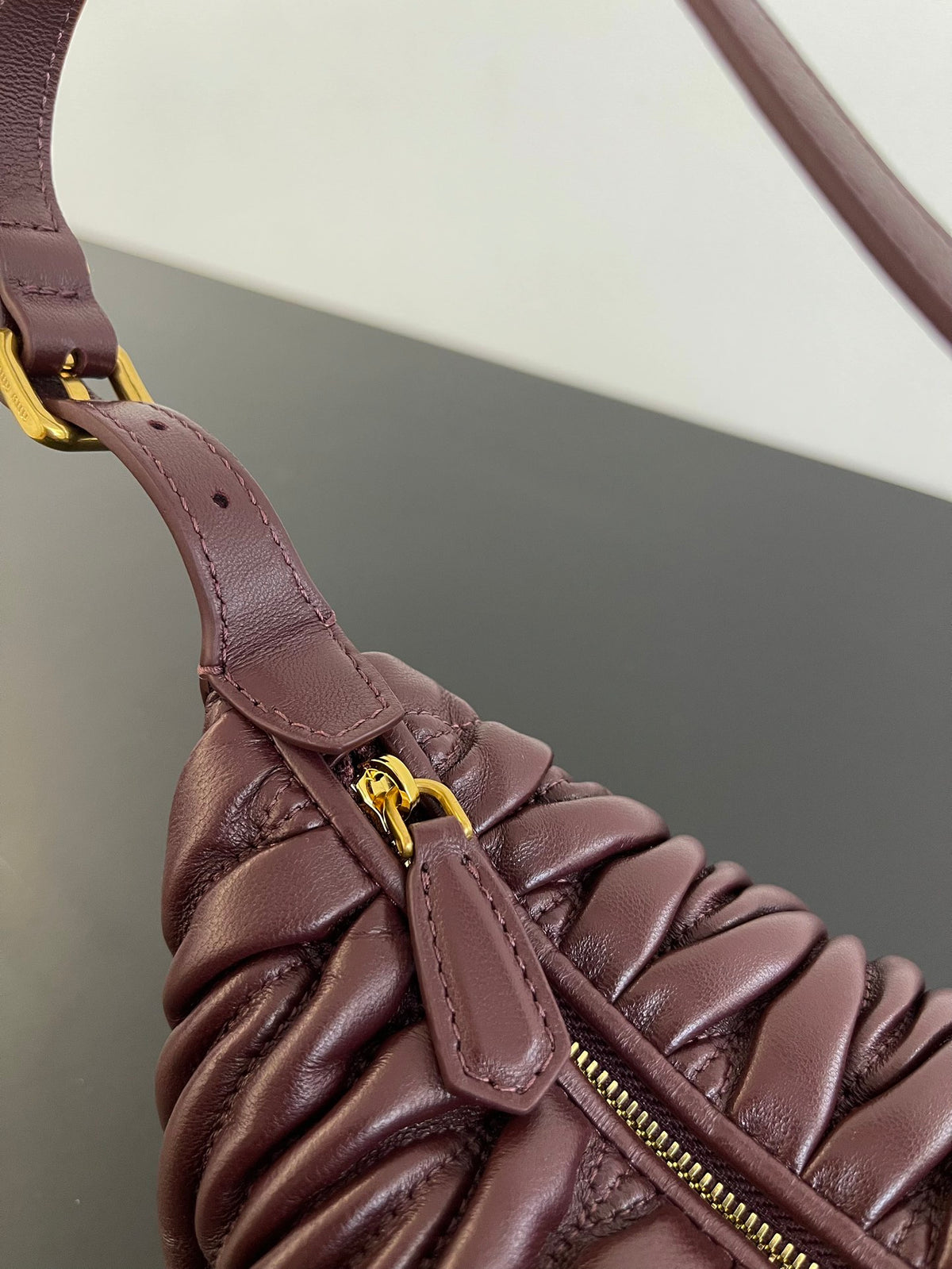 Miu Miu Wander Matelassé Hobo Bag – Burgundy