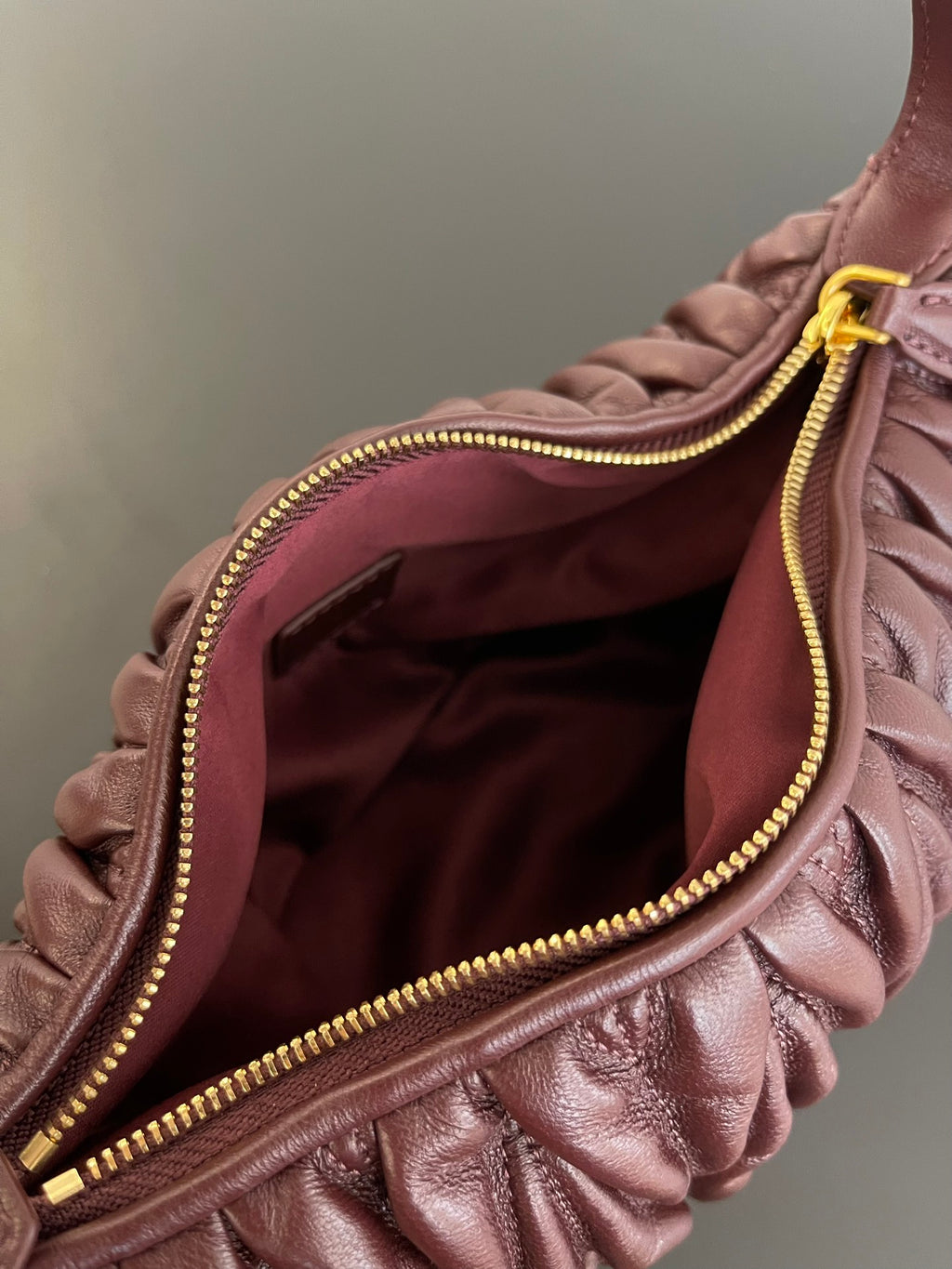 Miu Miu Wander Matelassé Hobo Bag – Burgundy