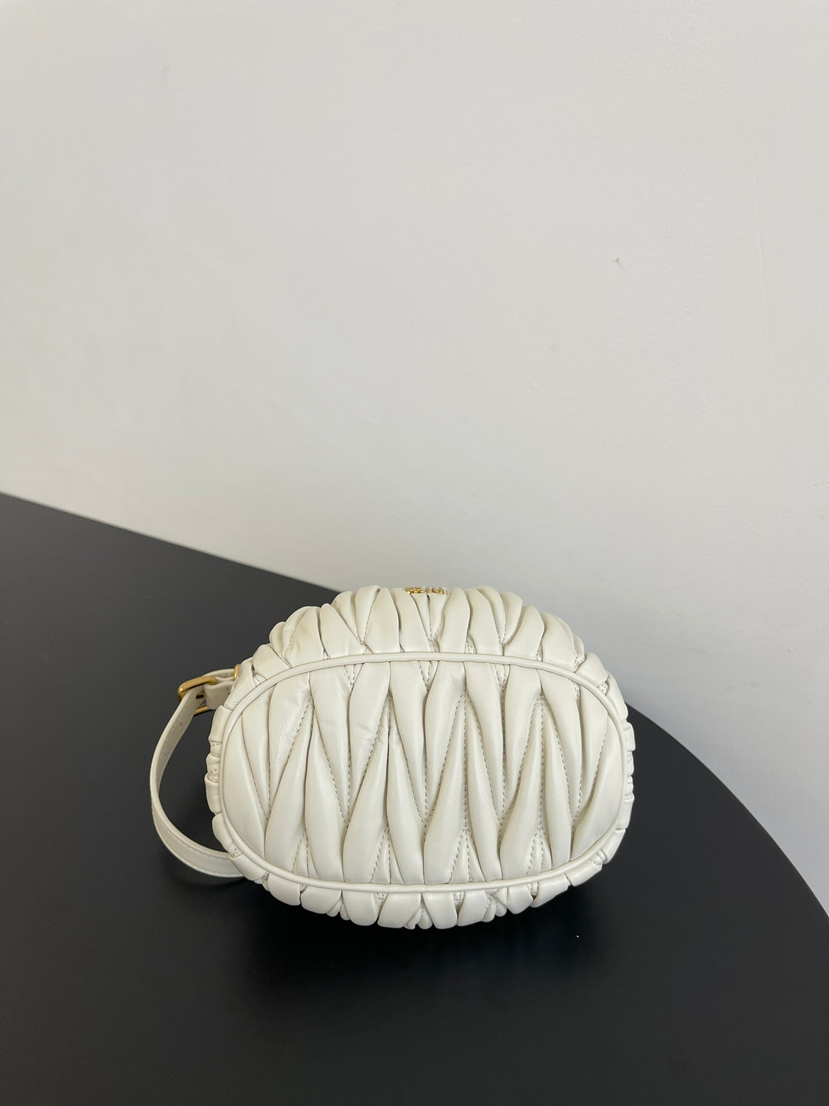 Miu Miu Wander Matelassé Hobo Bag – White