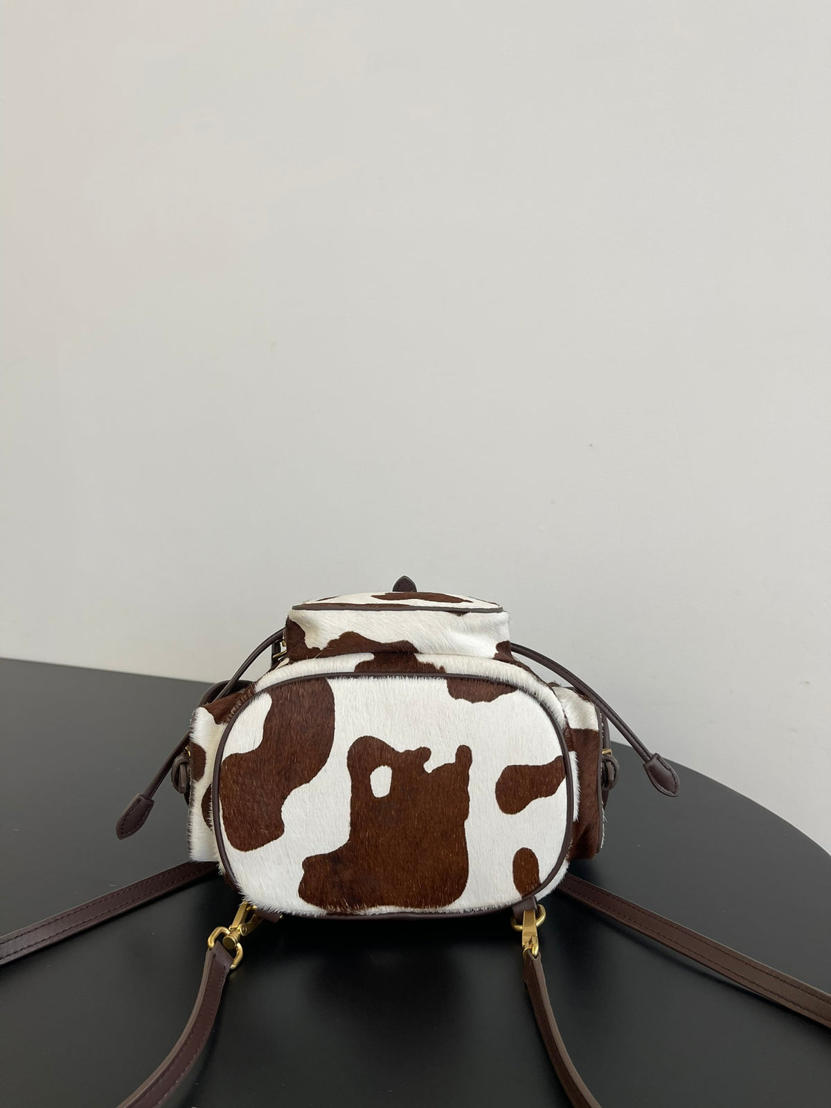 Miu Miu Pony Hair Mini Backpack – Brown & White