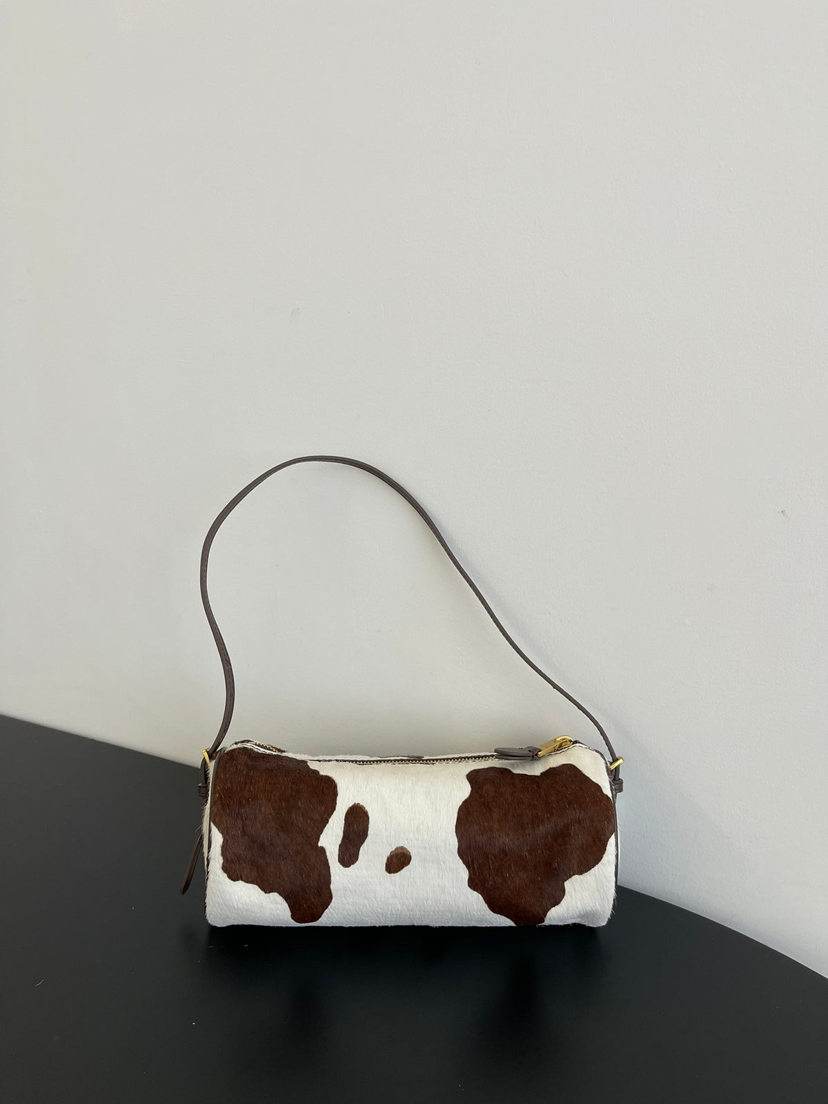 Miu Miu Pony Hair Shoulder Bag – Brown & White