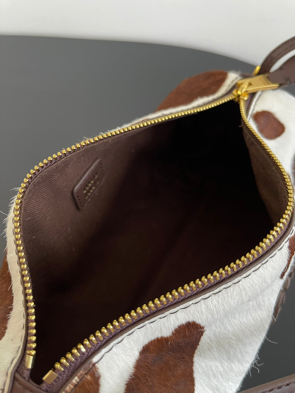 Miu Miu Pony Hair Shoulder Bag – Brown & White