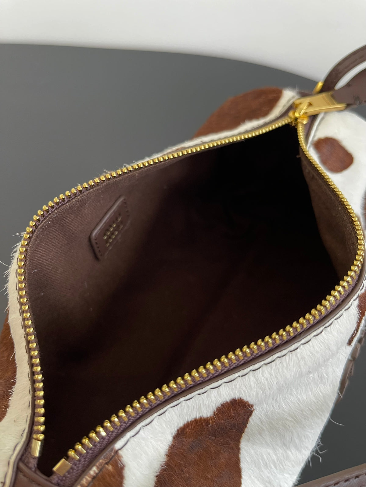 Miu Miu Pony Hair Shoulder Bag – Brown & White