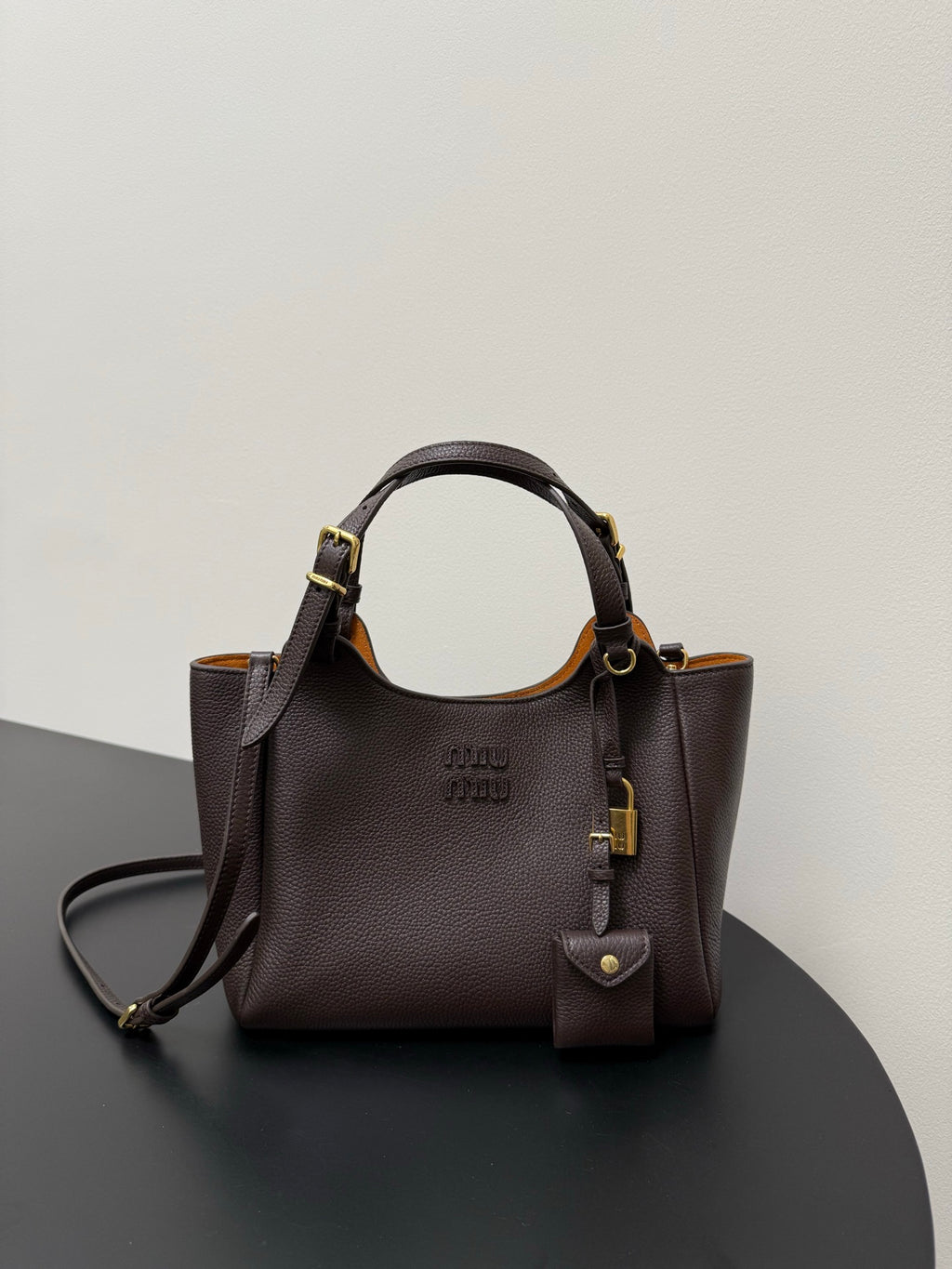 Miu Miu Leather Tote Bag – Dark Brown