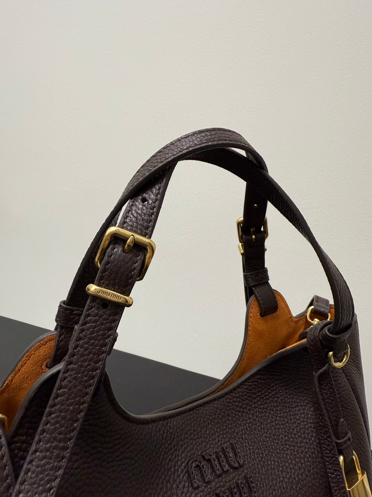 Miu Miu Leather Tote Bag – Dark Brown
