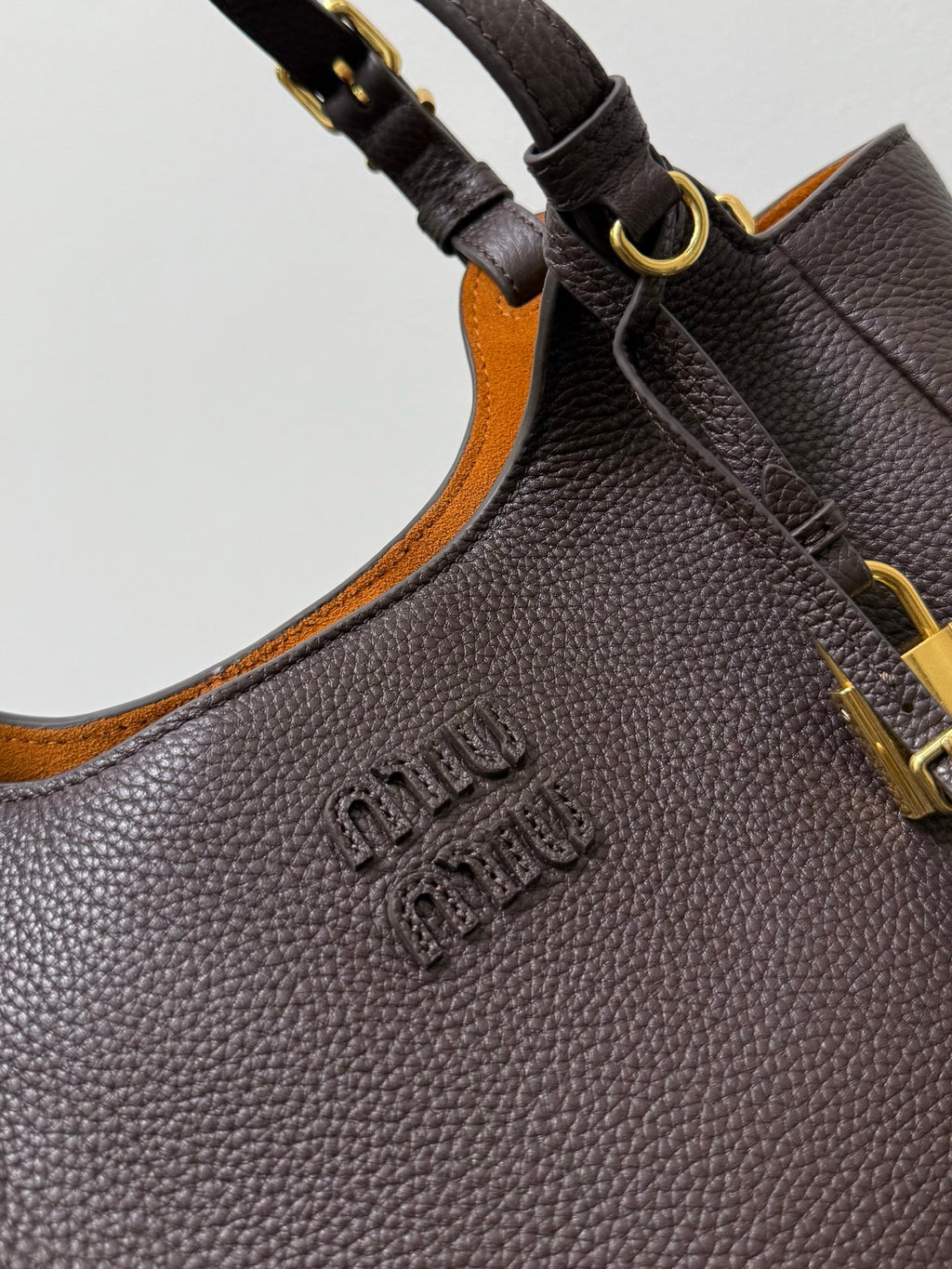 Miu Miu Leather Tote Bag – Dark Brown