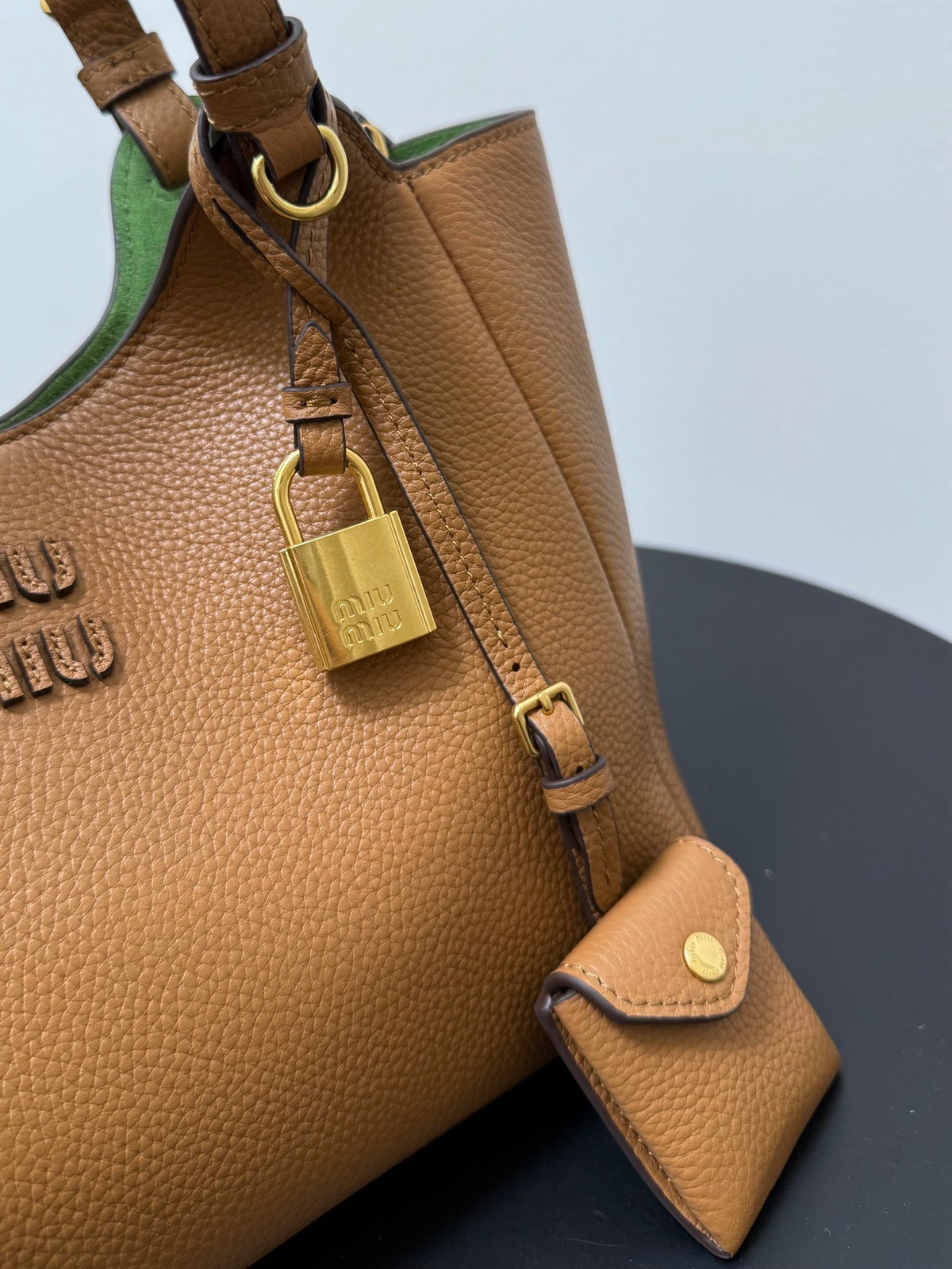 Miu Miu Leather Tote Bag – Cognac