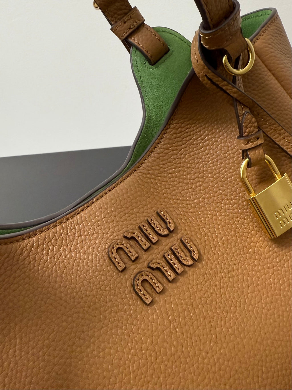 Miu Miu Leather Tote Bag – Cognac