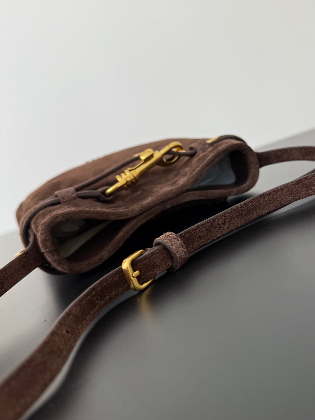 Miu Miu Aventure Leather Bucket Bag – Dark Brown
