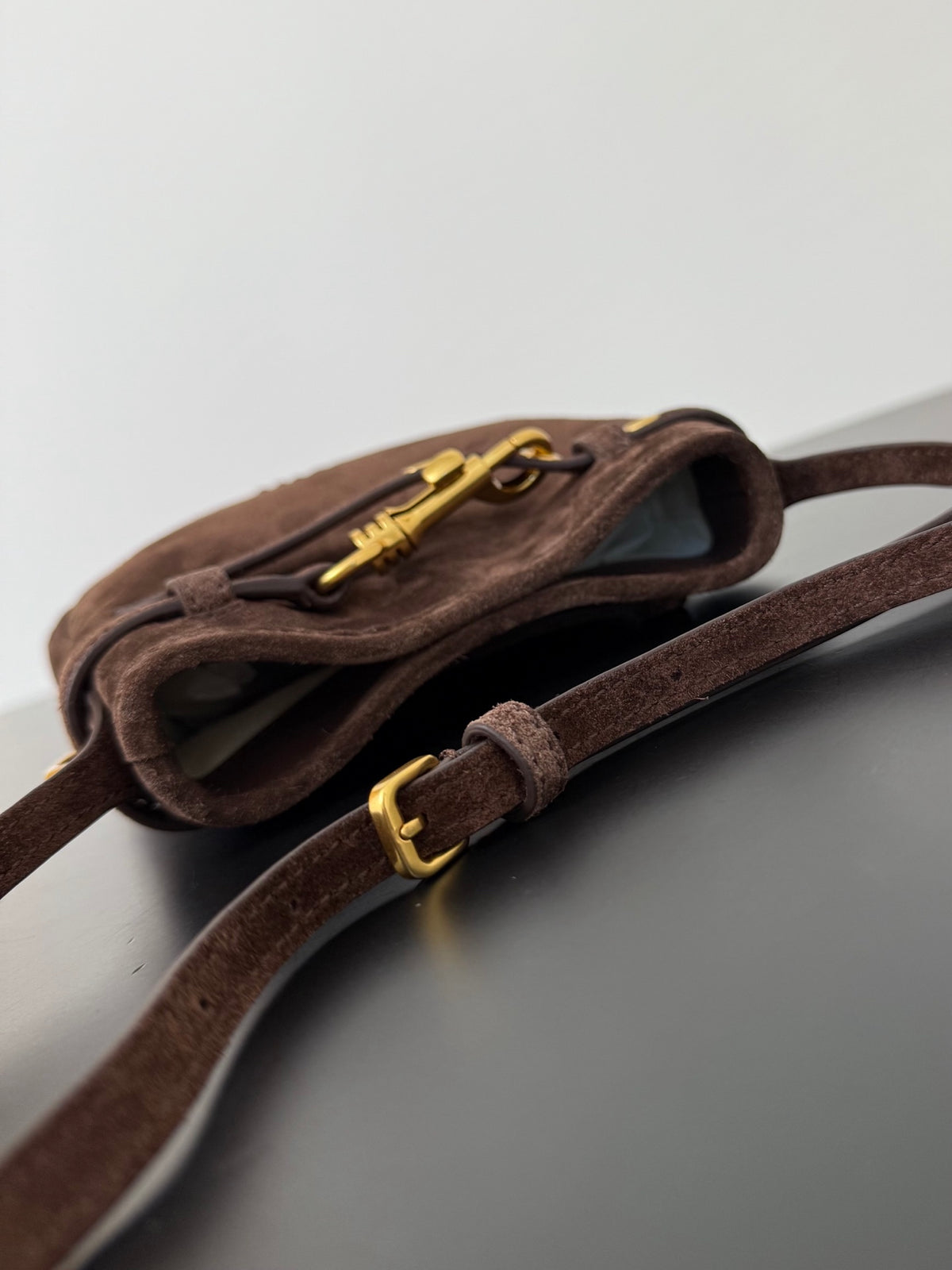 Miu Miu Aventure Leather Bucket Bag – Dark Brown