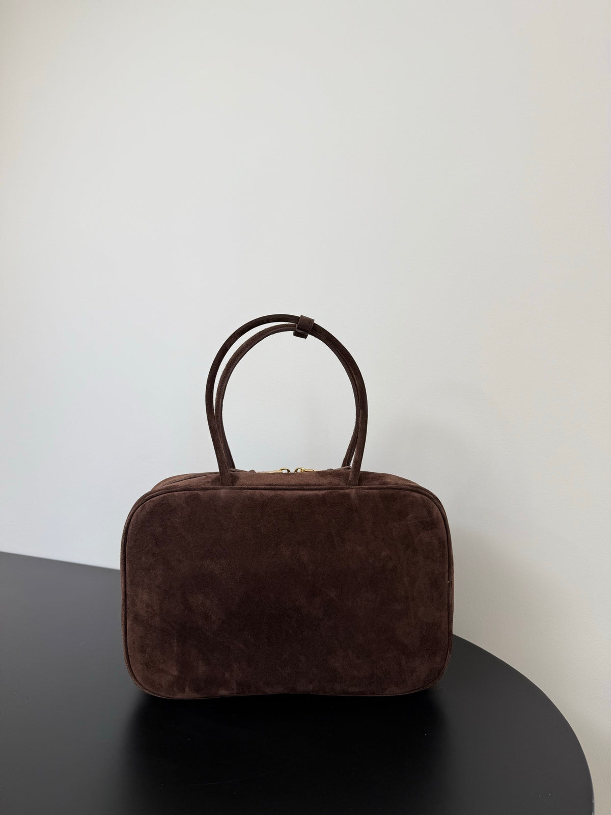 Miu Miu Suede Top Handle Bag – Dark Brown