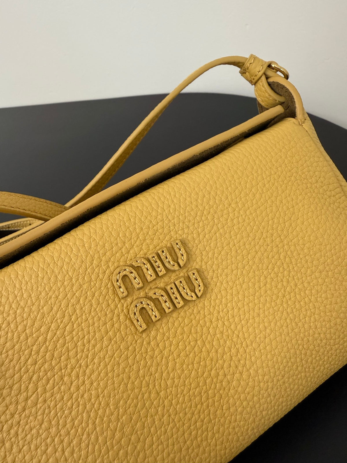 Miu Miu Leather Mini Shoulder Bag – Yellow