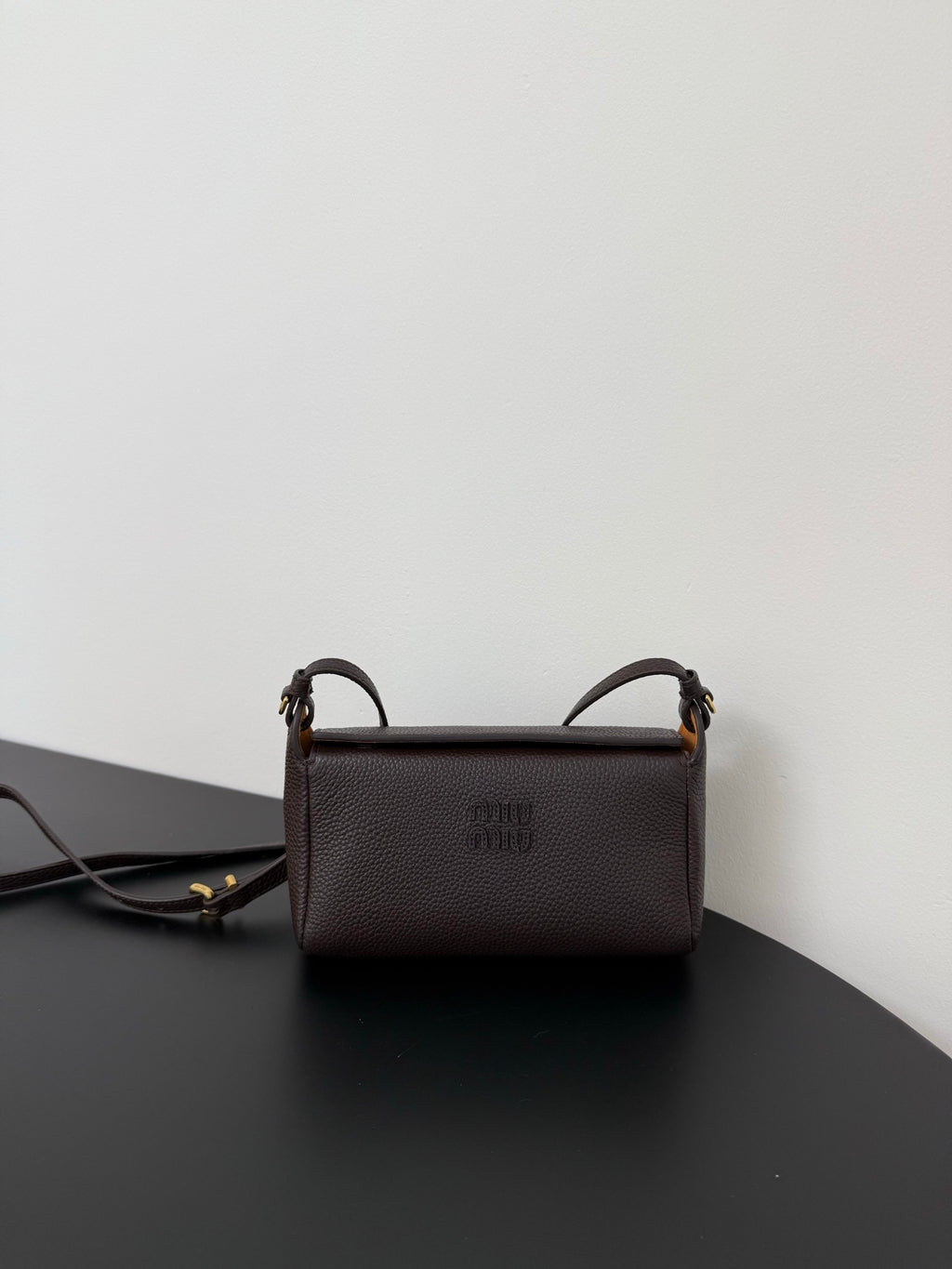 Miu Miu Leather Mini Shoulder Bag – Dark Brown
