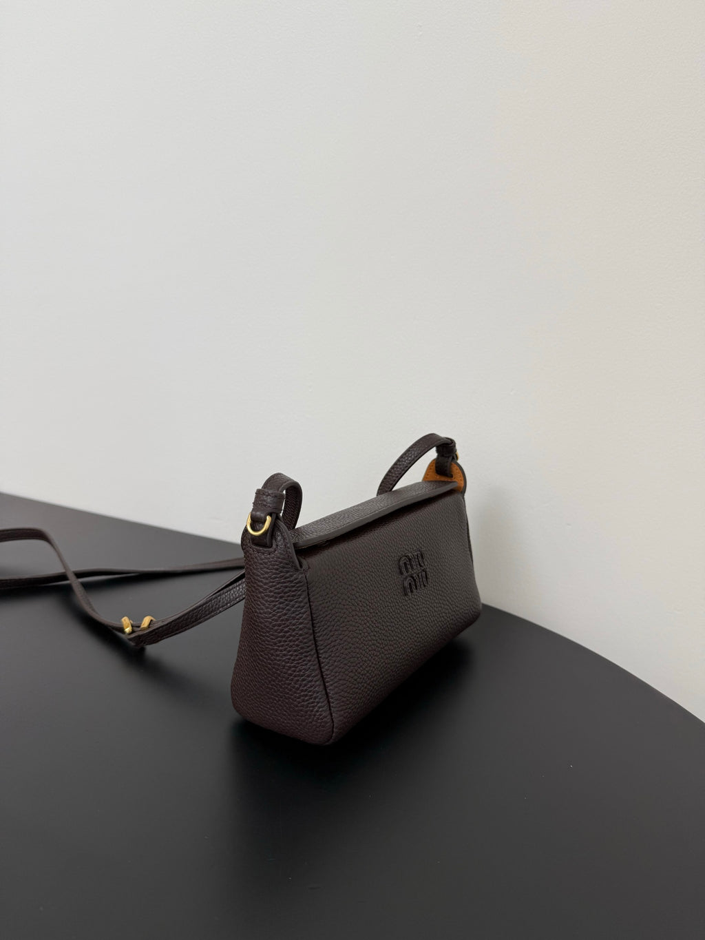 Miu Miu Leather Mini Shoulder Bag – Dark Brown