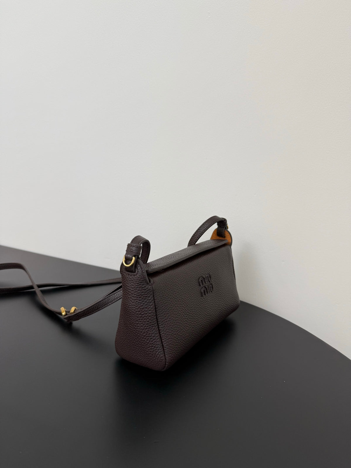 Miu Miu Leather Mini Shoulder Bag – Dark Brown