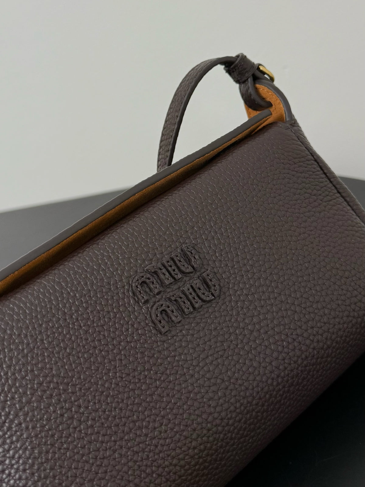 Miu Miu Leather Mini Shoulder Bag – Dark Brown