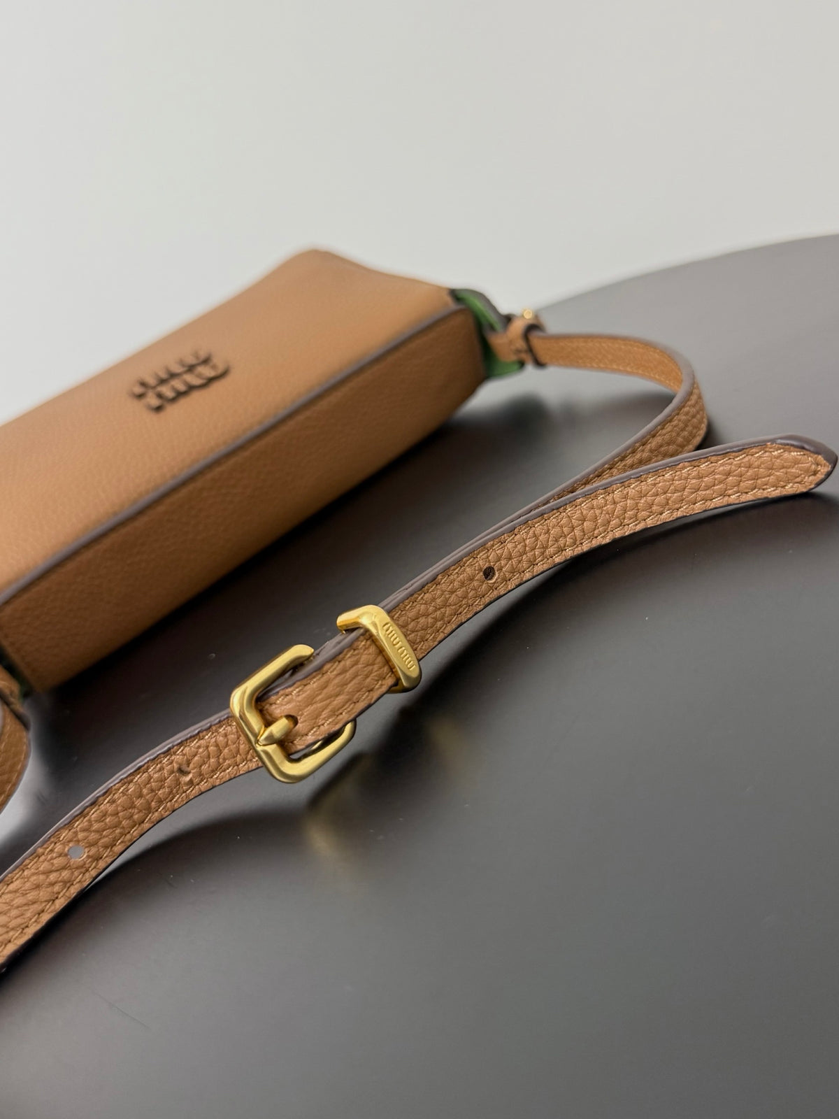Miu Miu Leather Mini Shoulder Bag – Cognac