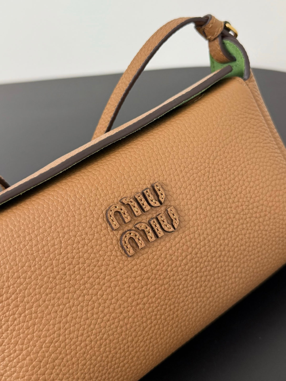 Miu Miu Leather Mini Shoulder Bag – Cognac