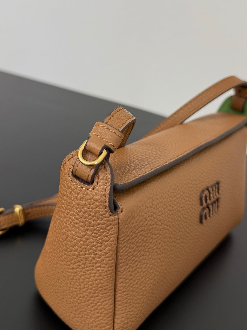 Miu Miu Leather Mini Shoulder Bag – Cognac