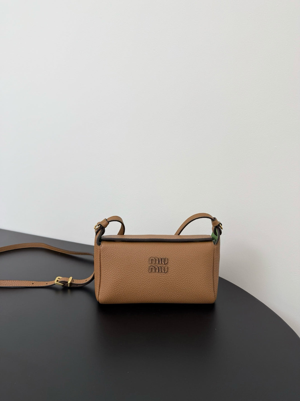 Miu Miu Leather Mini Shoulder Bag – Cognac