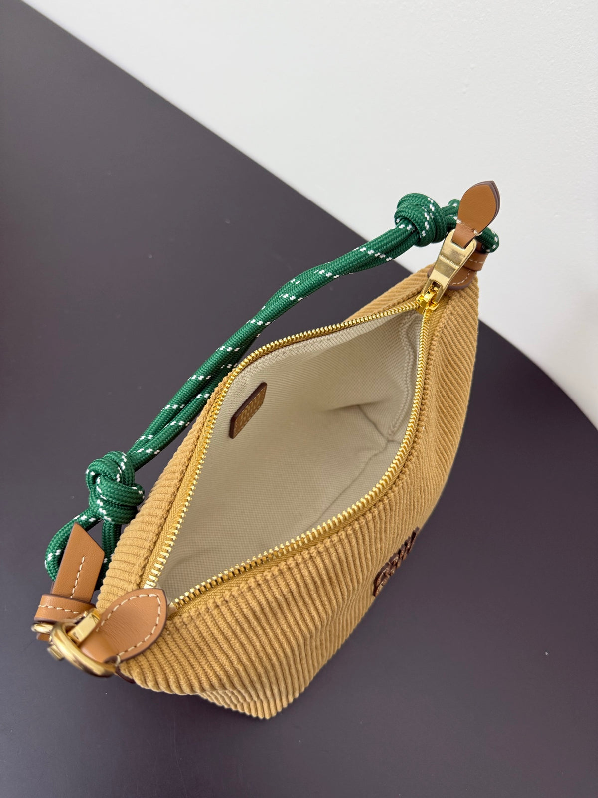 Miu Miu Woven Shoulder Bag – Beige & Green