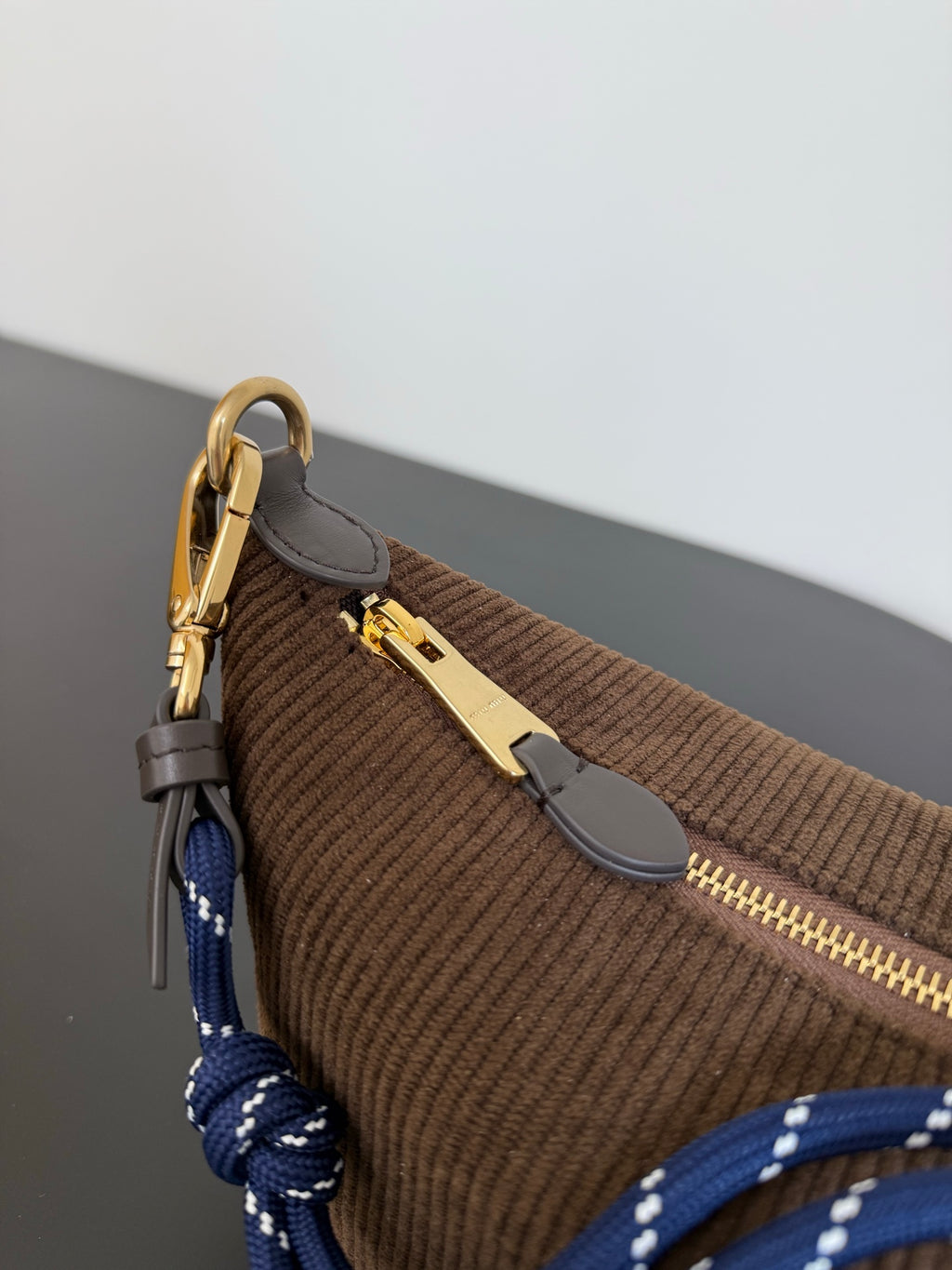 Miu Miu Woven Shoulder Bag – Brown & Blue