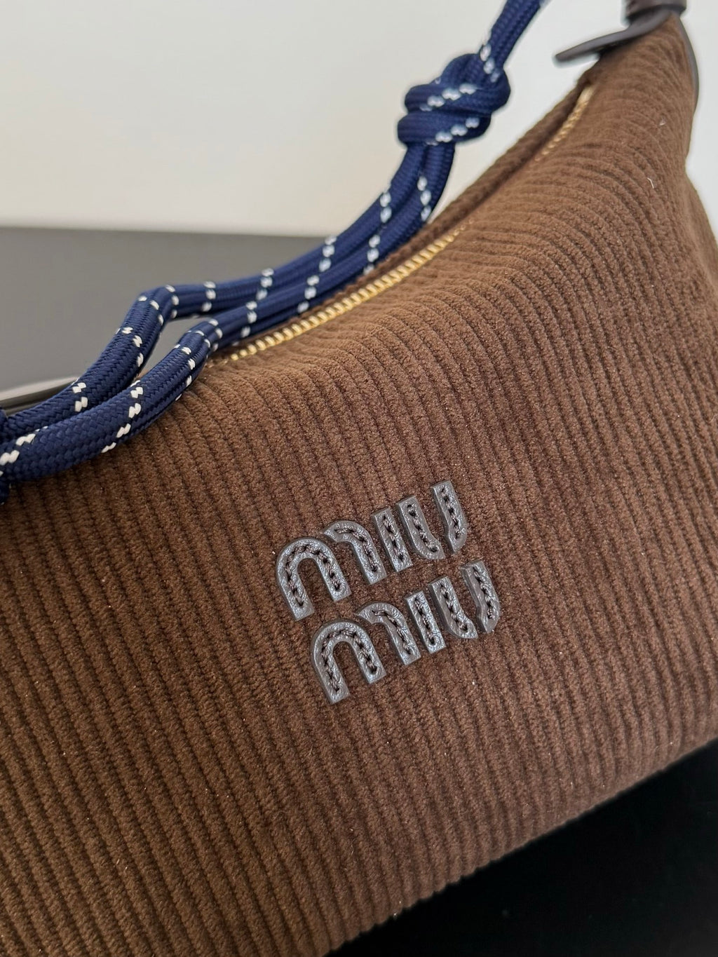 Miu Miu Woven Shoulder Bag – Brown & Blue