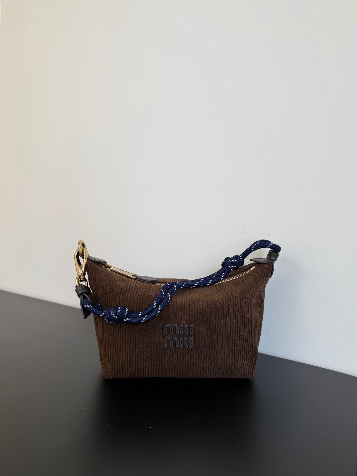 Miu Miu Woven Shoulder Bag – Brown & Blue