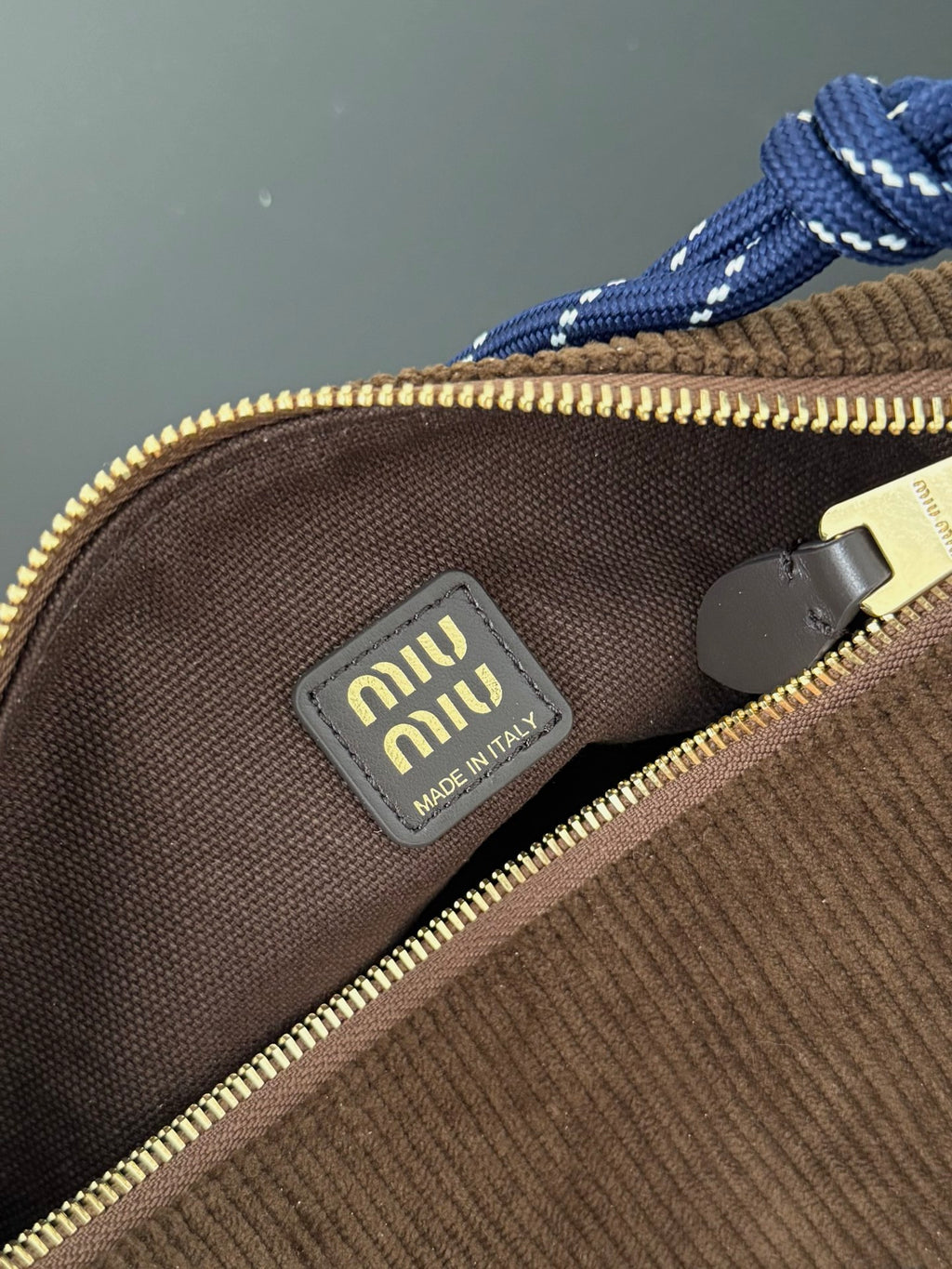 Miu Miu Woven Shoulder Bag – Brown & Blue