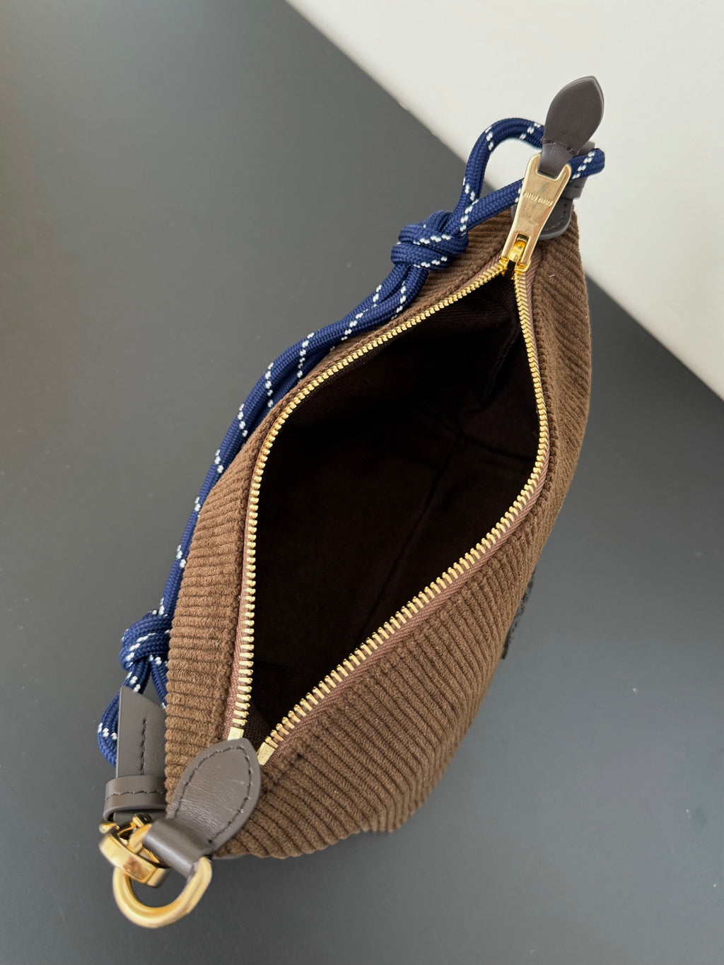 Miu Miu Woven Shoulder Bag – Brown & Blue