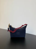 Miu Miu Woven Shoulder Bag – Navy & Red