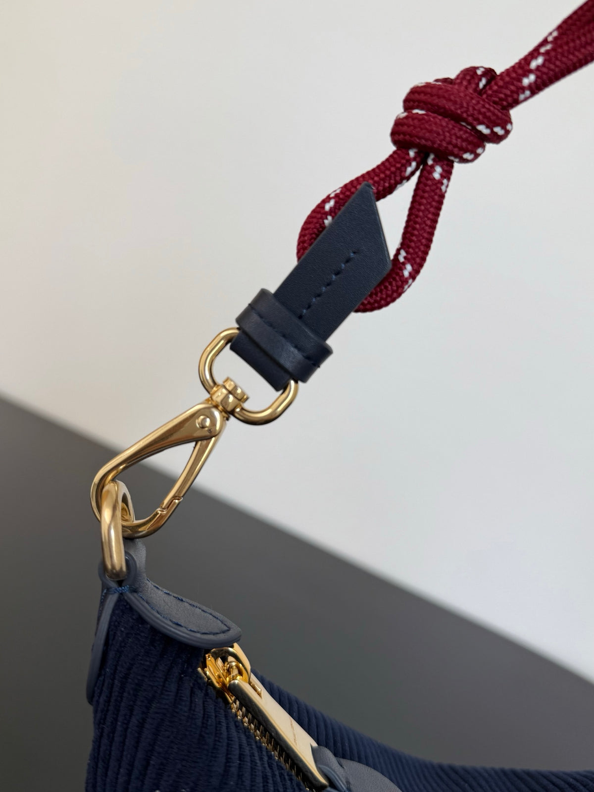 Miu Miu Woven Shoulder Bag – Navy & Red