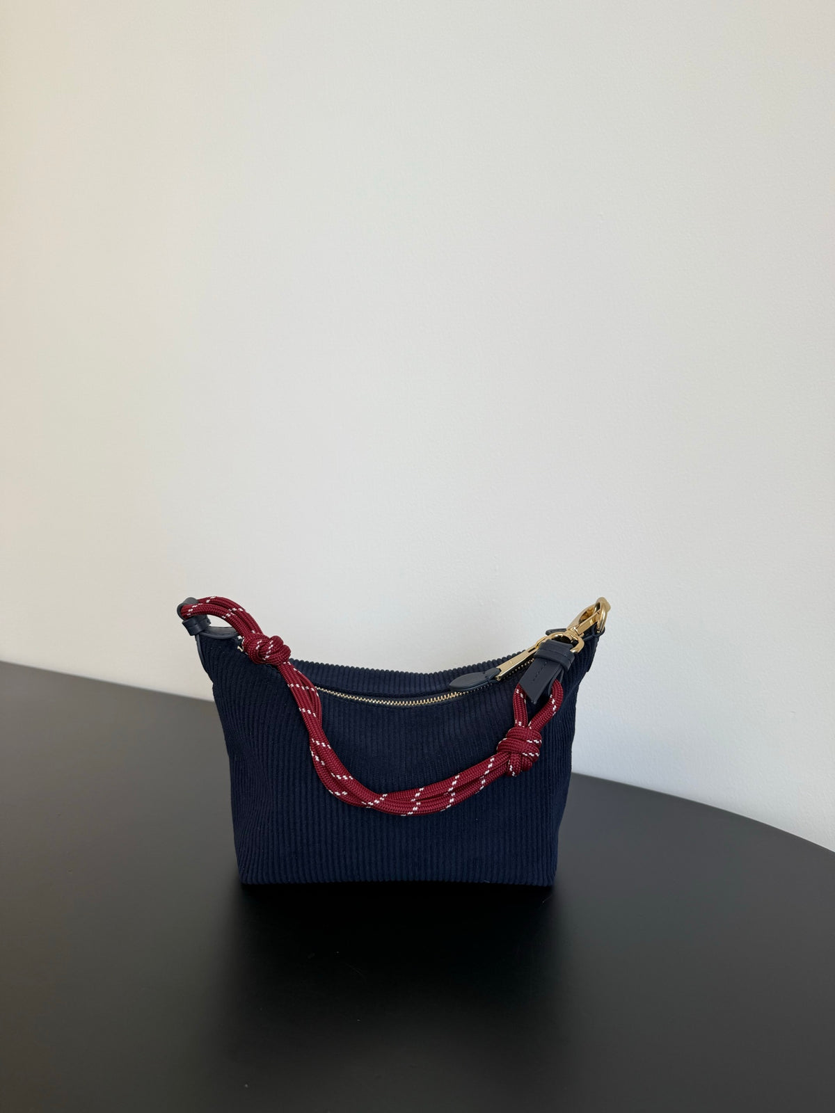 Miu Miu Woven Shoulder Bag – Navy & Red