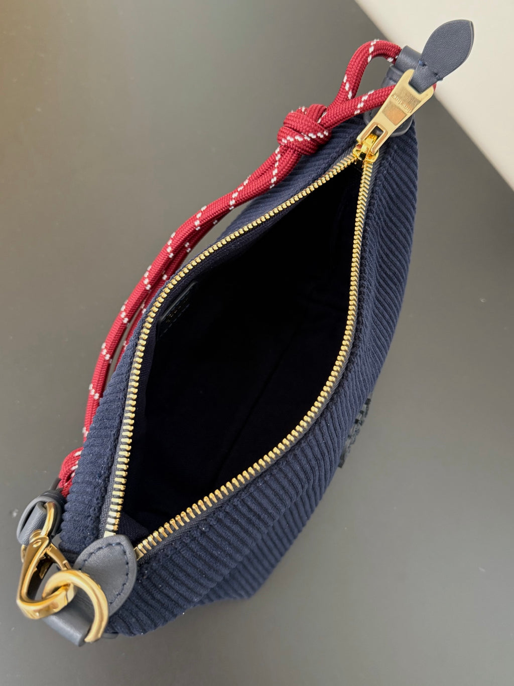 Miu Miu Woven Shoulder Bag – Navy & Red