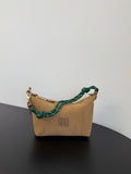 Miu Miu Woven Shoulder Bag – Beige & Green