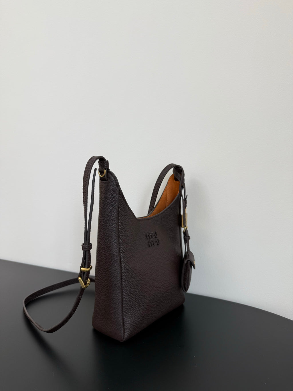 Miu Miu Leather Shoulder Bag – Dark Brown