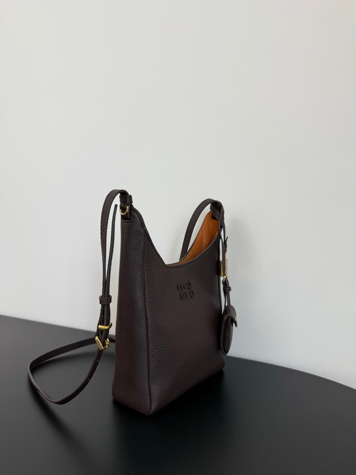 Miu Miu Leather Shoulder Bag – Dark Brown