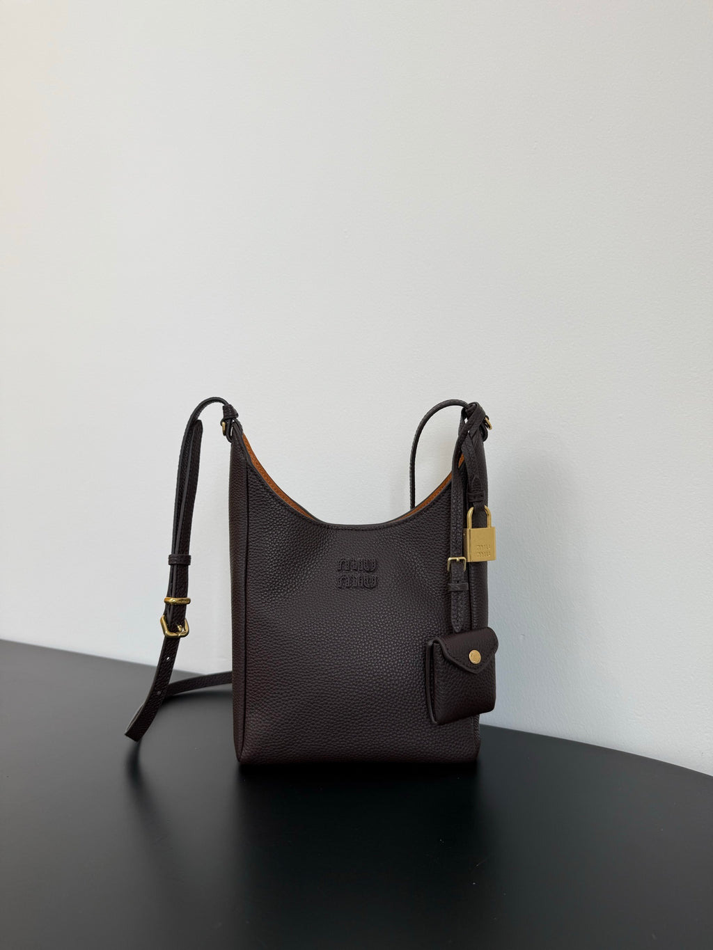 Miu Miu Leather Shoulder Bag – Dark Brown