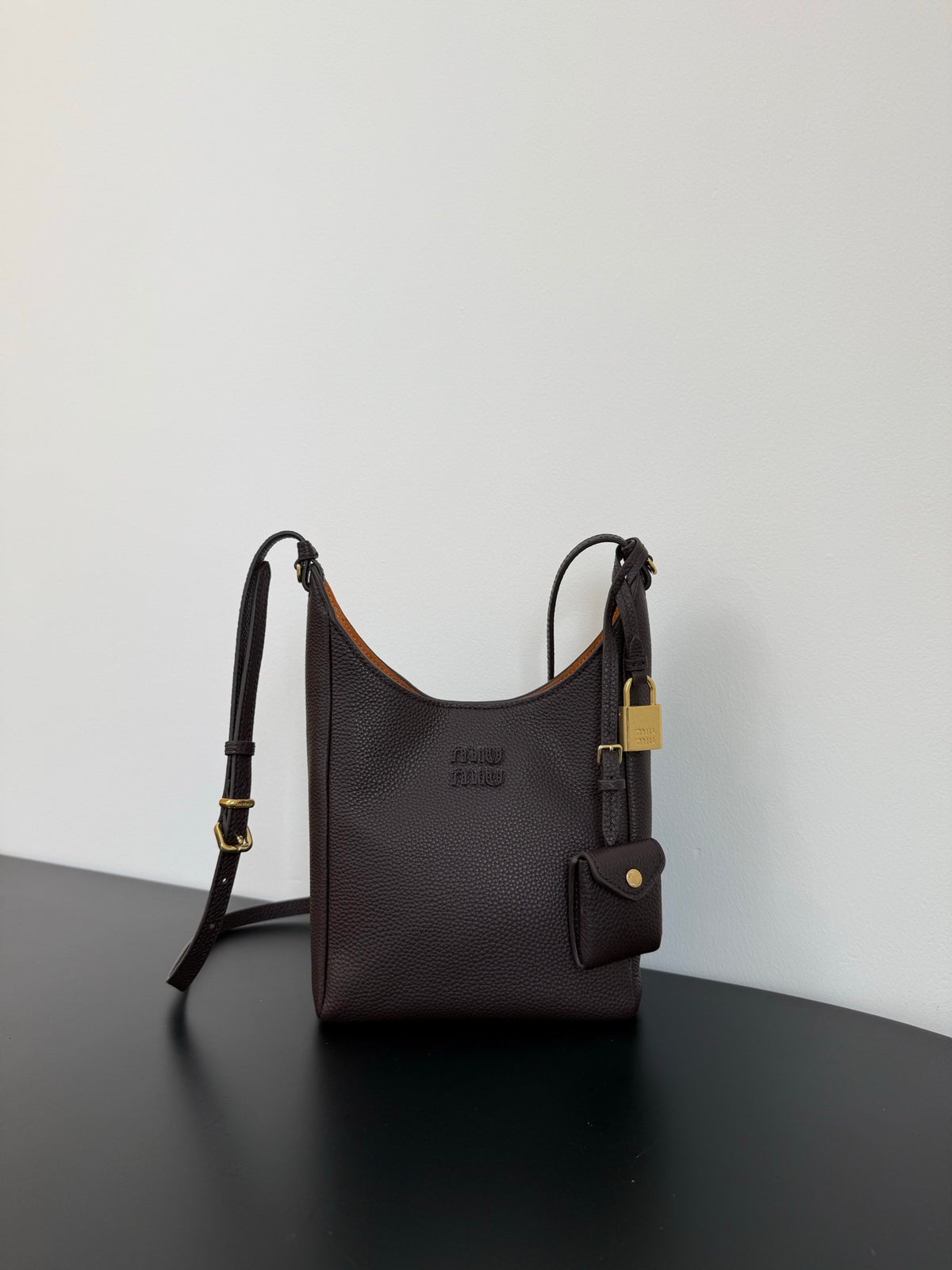 Miu Miu Leather Shoulder Bag – Dark Brown